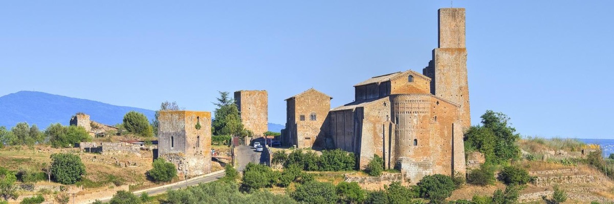 Vista panoramica del quartiere medievale San Pellegrino a Viterbo
